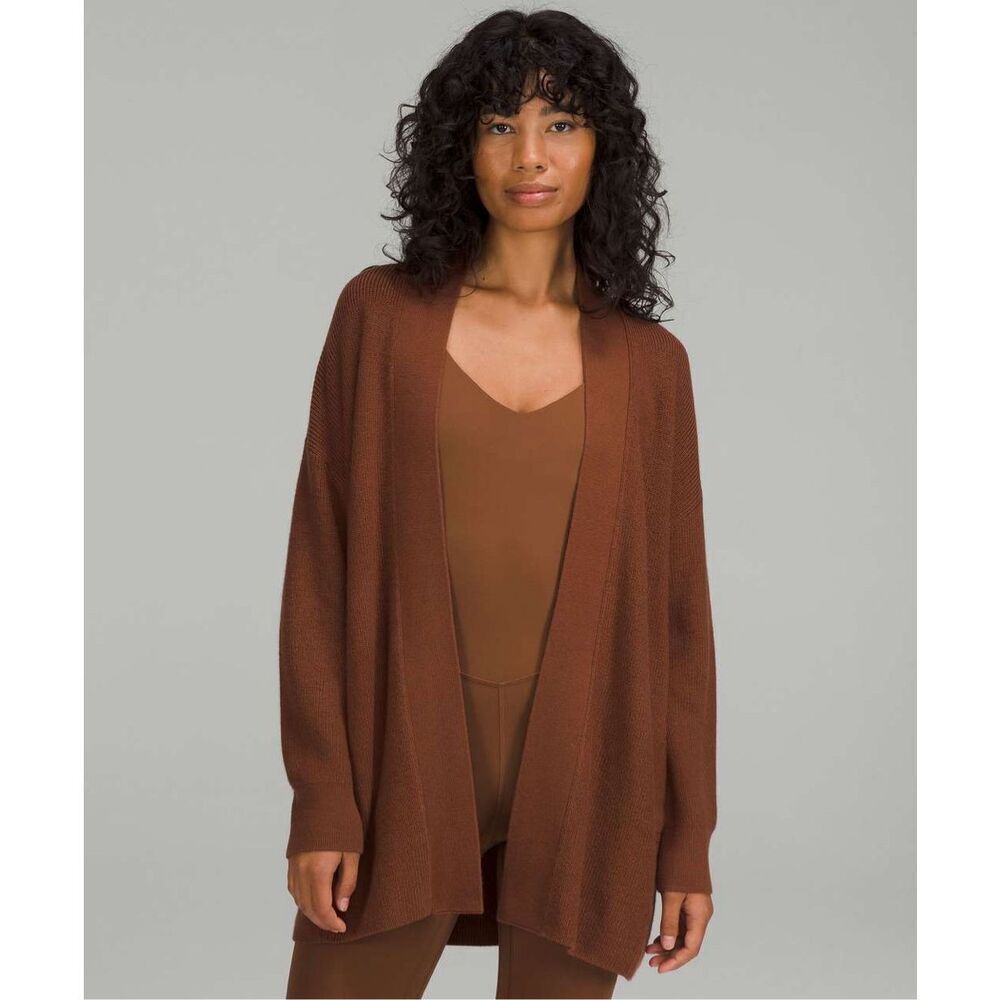 Lululemon Merino Wool-Blend Ribbed Long Wrap Sweater